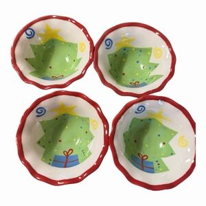 Coton Colors Christmas Tree Serving Small Bowls  Set‎ Of 5